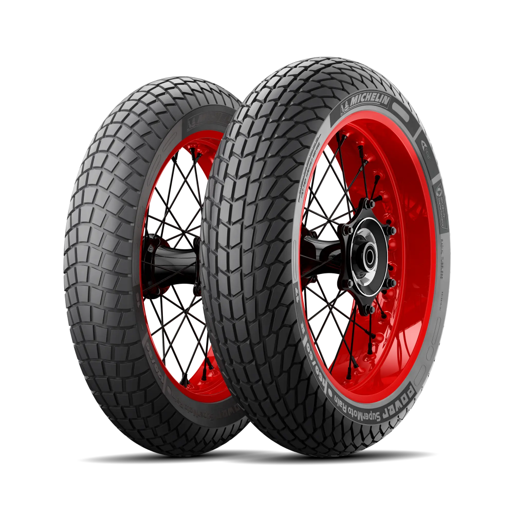 Band MICHELIN POWER SUPERMOTO RAIN Instellen All-season band A (band + velg) Vierkant