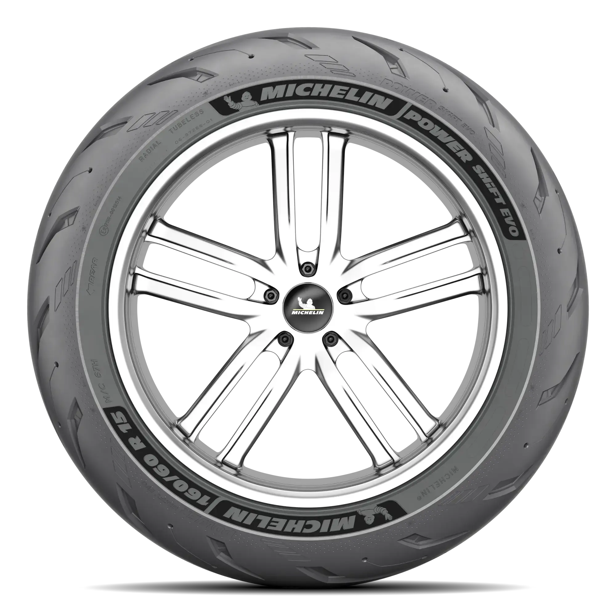 Tyre MICHELIN POWER SHIFT EVO Rear 160/60 R15 67H A (tyre + rim) Square