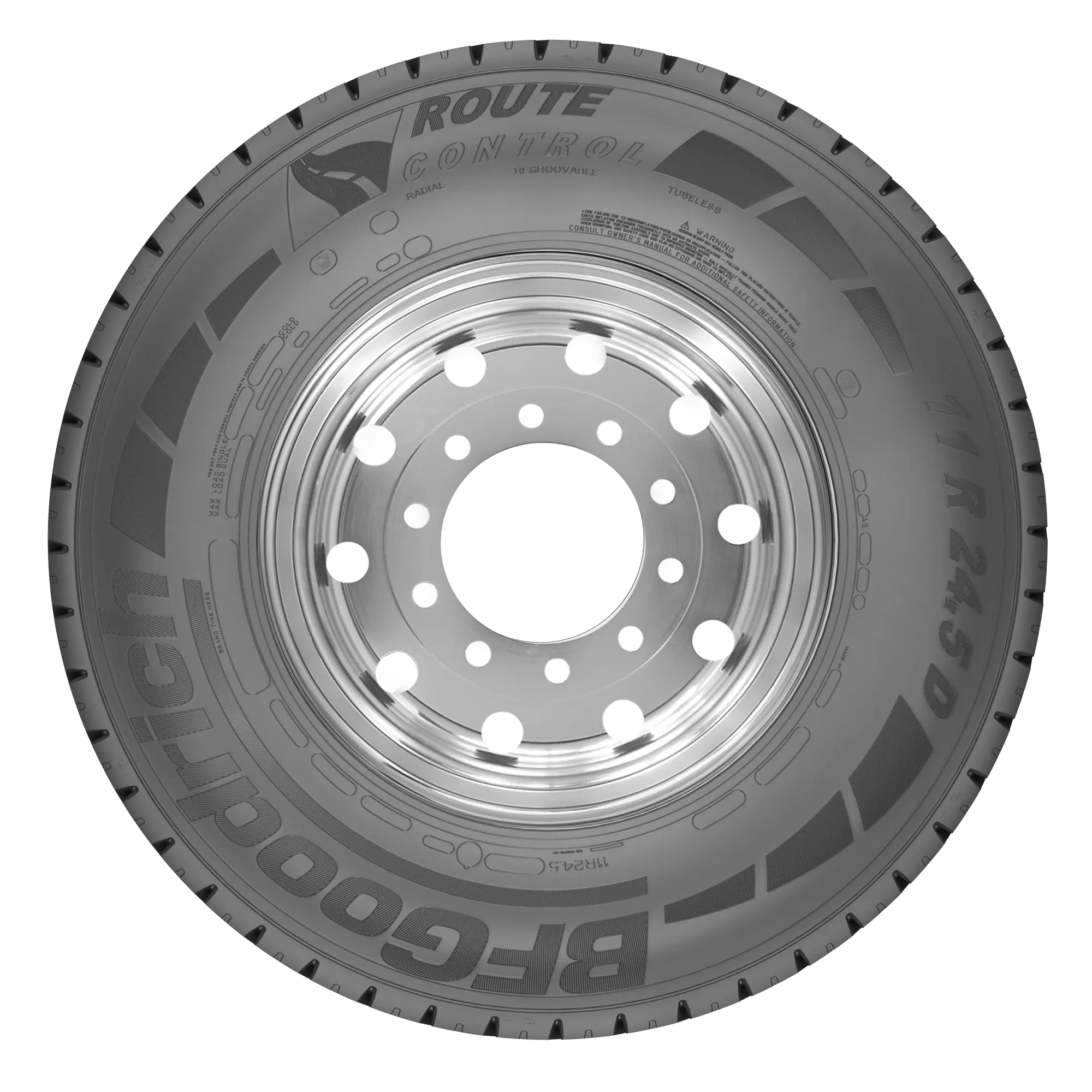 Rendered sidewall view of a BFGoodrich Route Control D tire