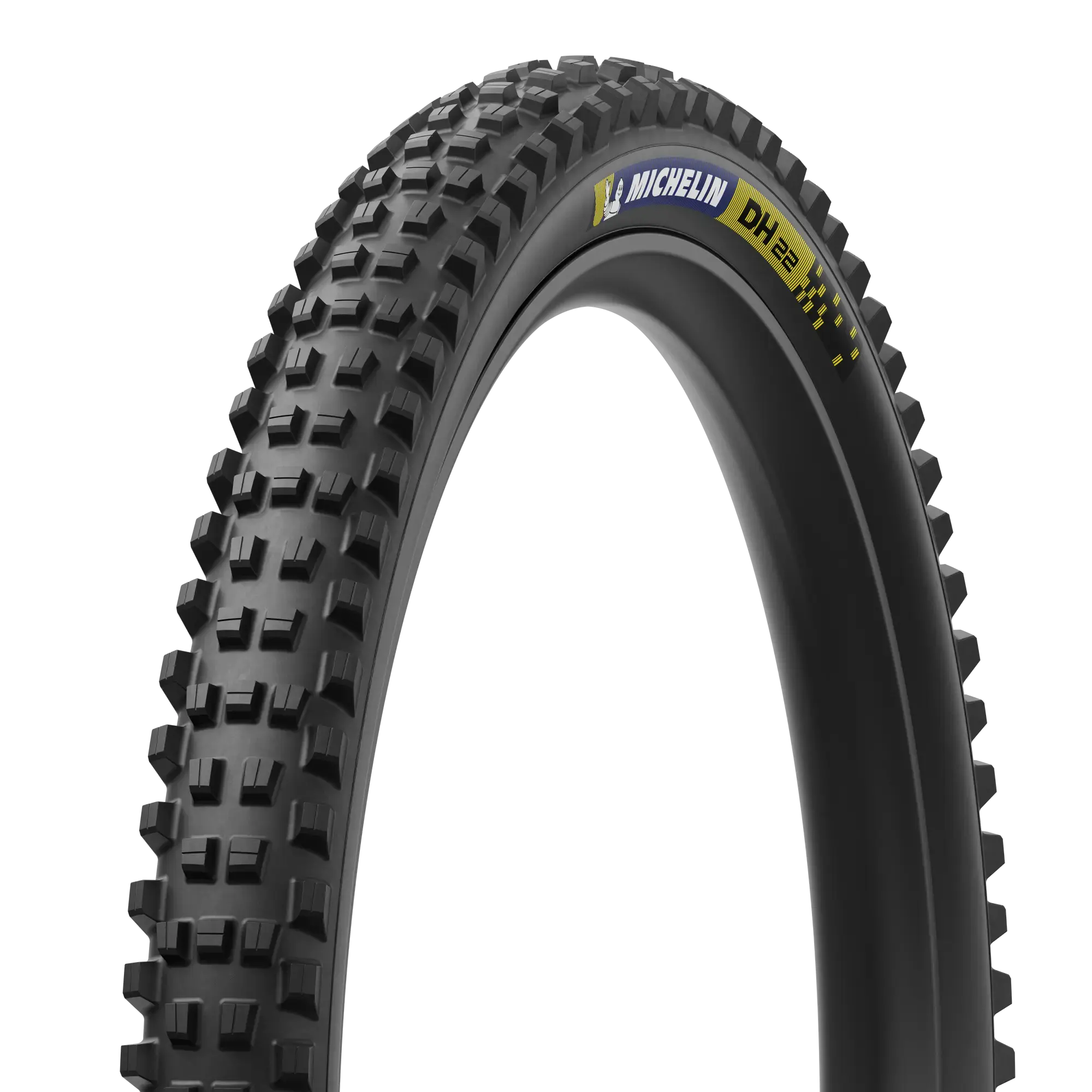 Plášť Michelin DH22 – pohled na dezén a bok pláště