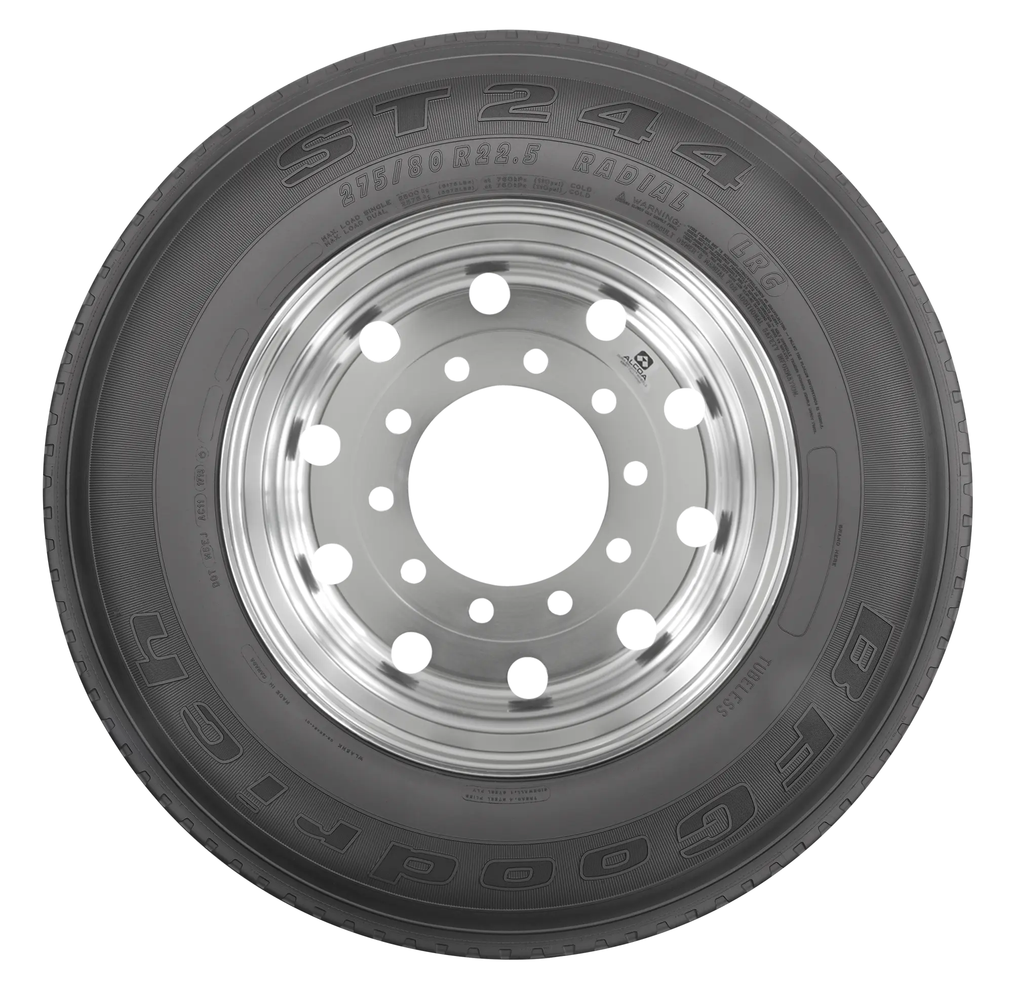 Rendered sidewall view of a BFGoodrich ST244 tire