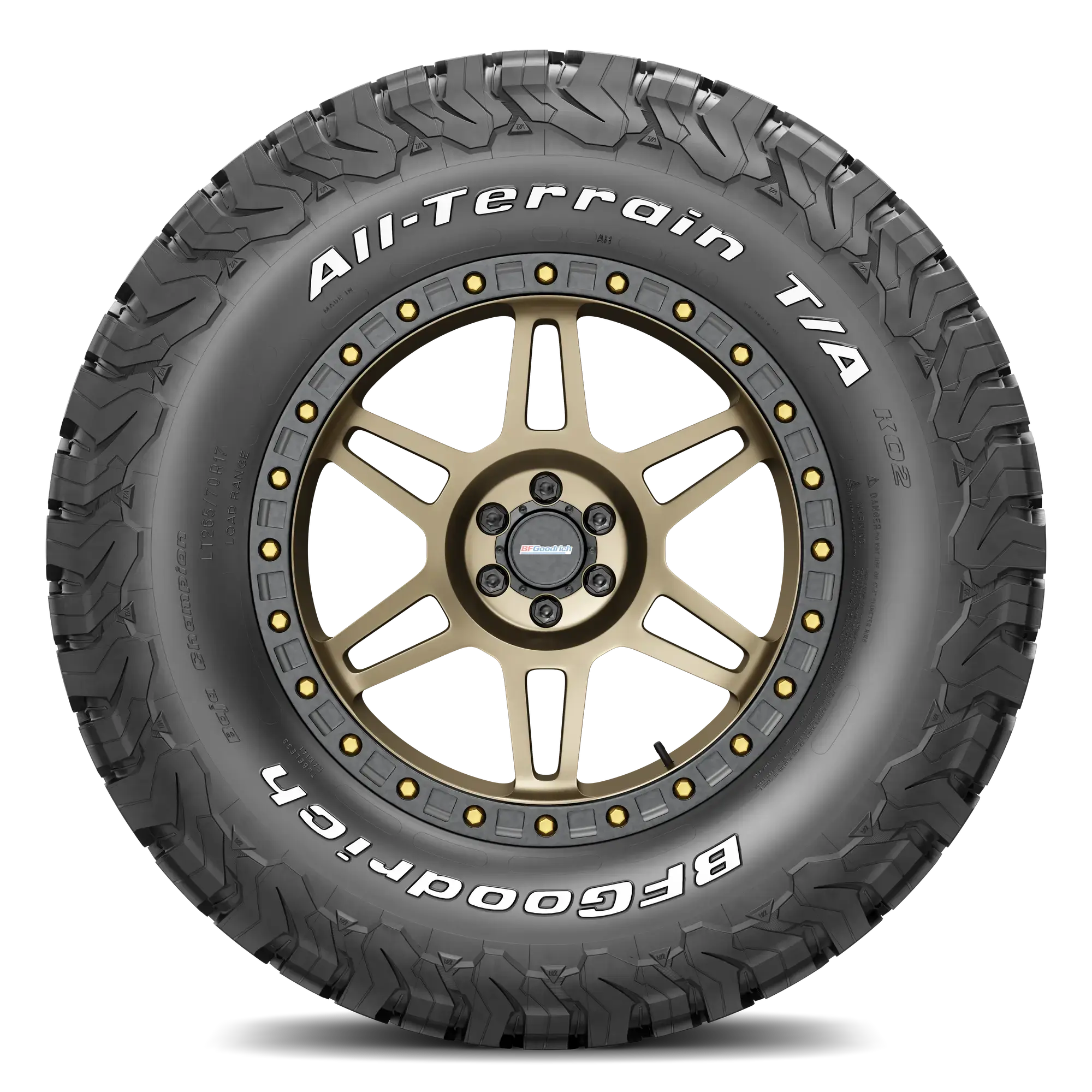 Llanta BFGOODRICH ALL-TERRAIN T/A KO2 Llantas para todas las estaciones LT 265/70 R17 121/118S RWL Una (llanta + rin) Cuadrado
