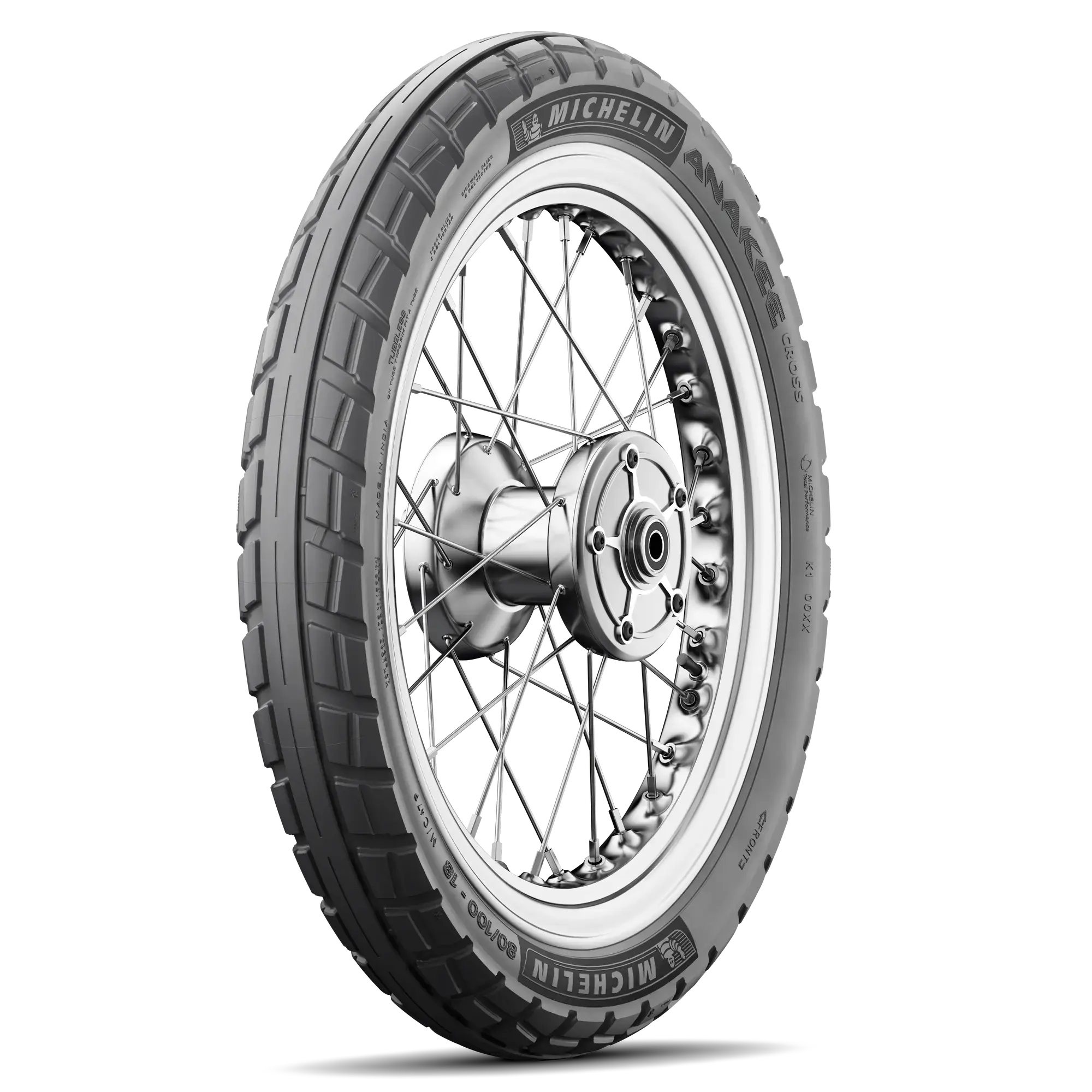 Tyre MICHELIN ANAKEE CROSS Front All-season tyre 80/100 18 47P A (tyre + rim) Square