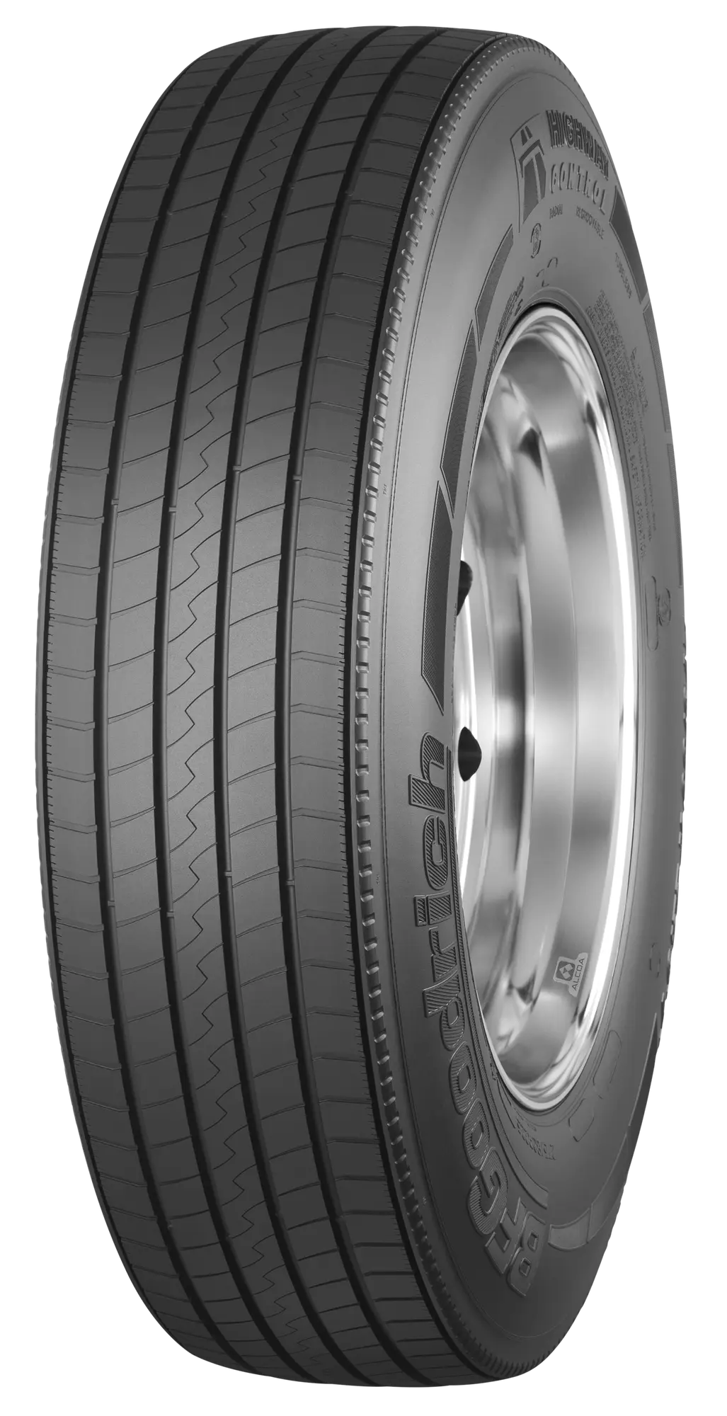 Rendered 3/4 view of a BFGoodrich Highway Control T tire