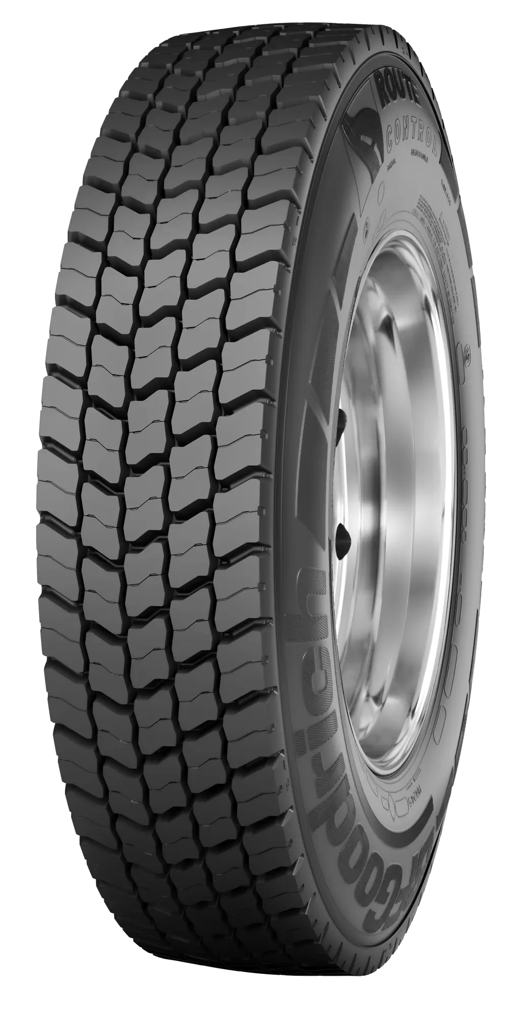 Rendered 3/4 view of a BFGoodrich Route Control D tire
