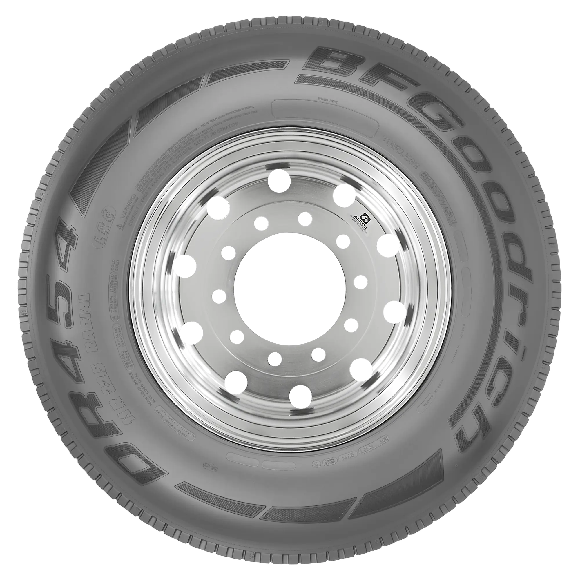 Rendered sidewall view of a BFGoodrich DR454 tire