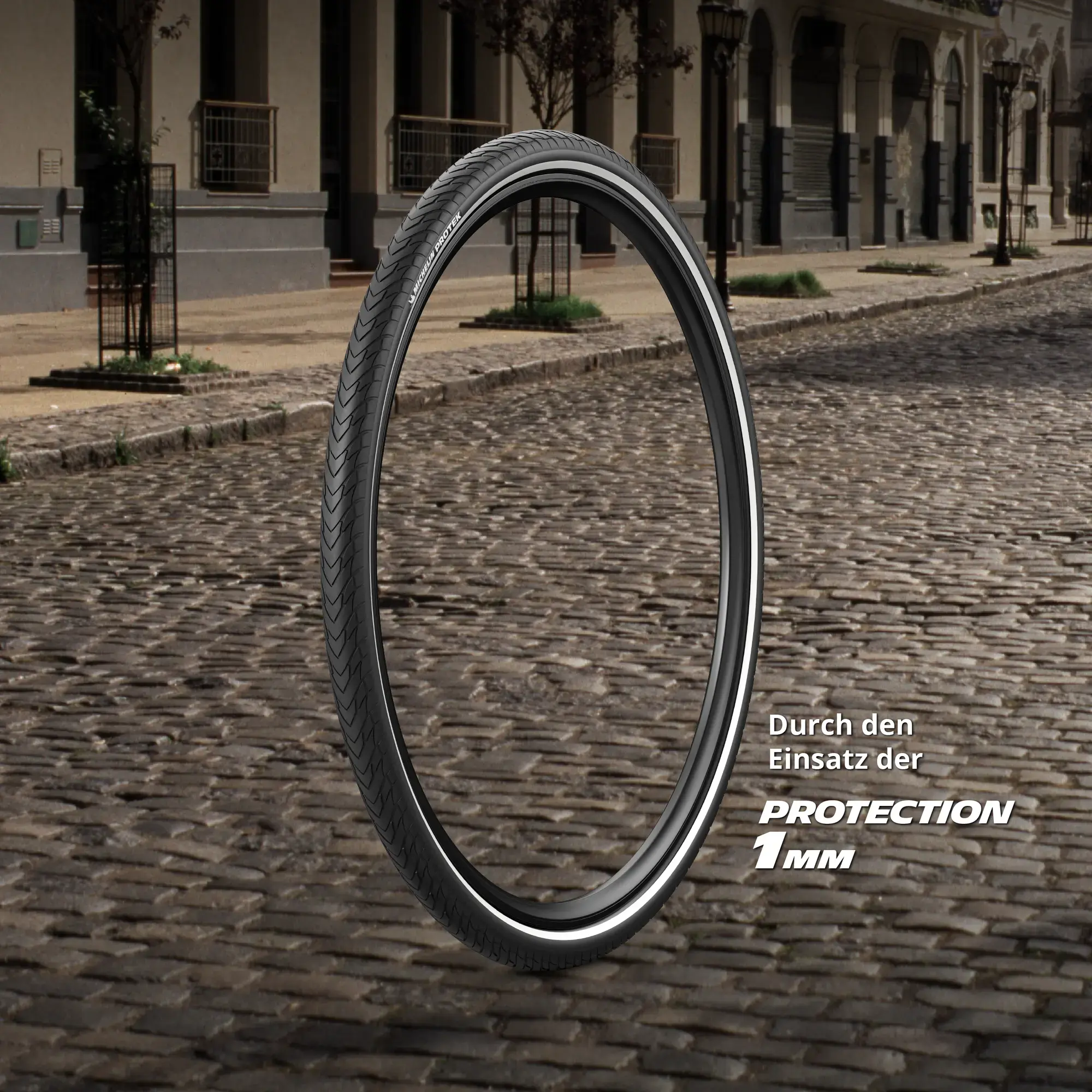 Michelin Reifen Protek Urban Draht Reflex – 28 Zoll (700x28C), Schwarz, Mit Reflektorstreifen Für Fahrräder