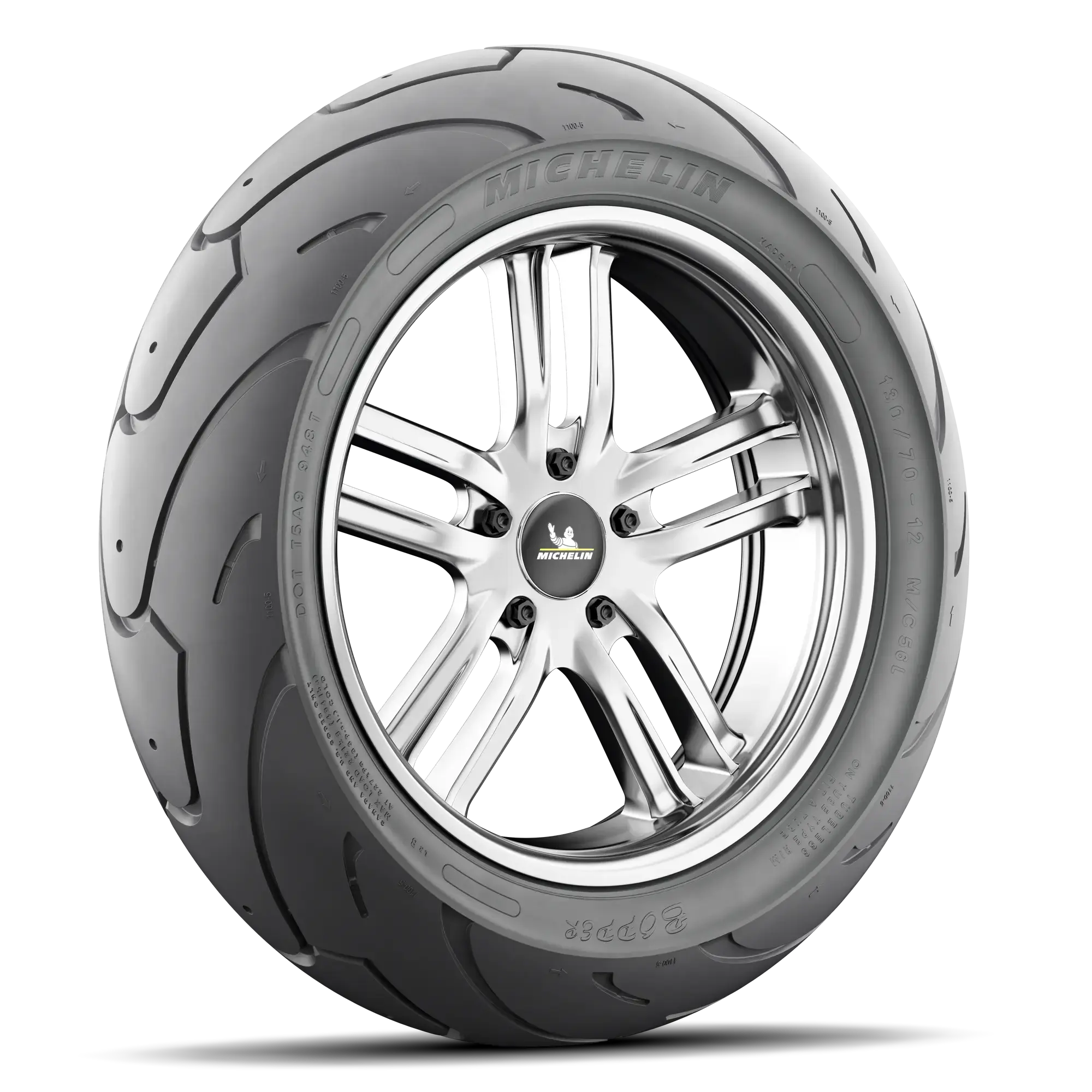 Pneumatico MICHELIN BOPPER Anteriore e posteriore Pneumatici per tutte le stagioni 130/70 12 56L A (pneumatico + cerchio) Quadrato